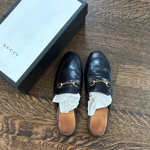 Gucci Black Leather Mules